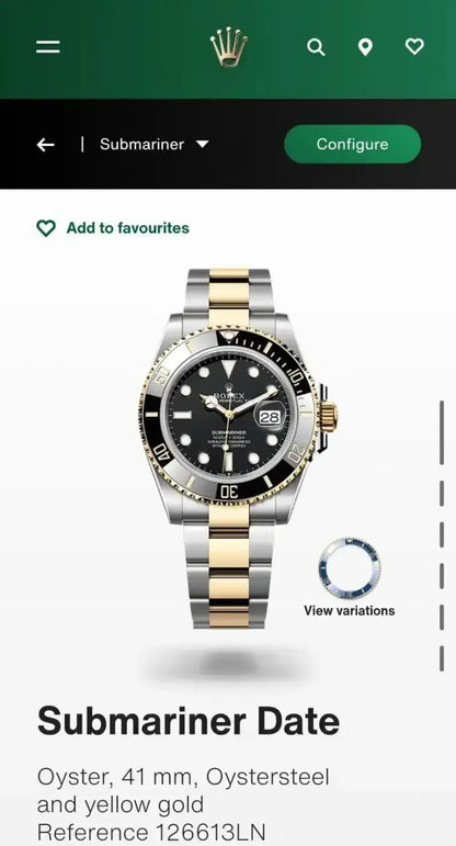 ROLEX SUBMARINER GOLD BLACK