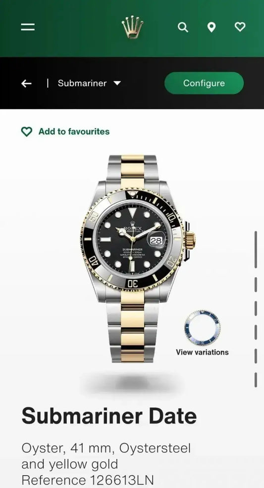 ROLEX SUBMARINER GOLD BLACK