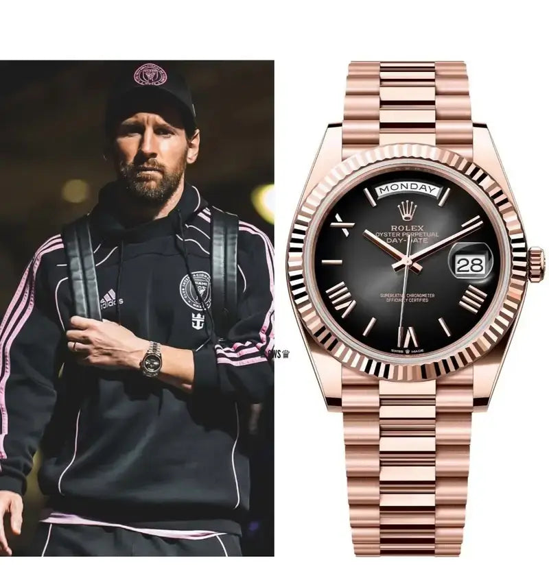 RLX ROSE GOLD BLACK DAIL LIONEL MESSI EDITION