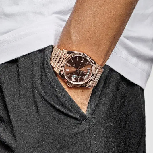 ROLEX DAYDATE ROSE GOLD CHOCLATE DAIL