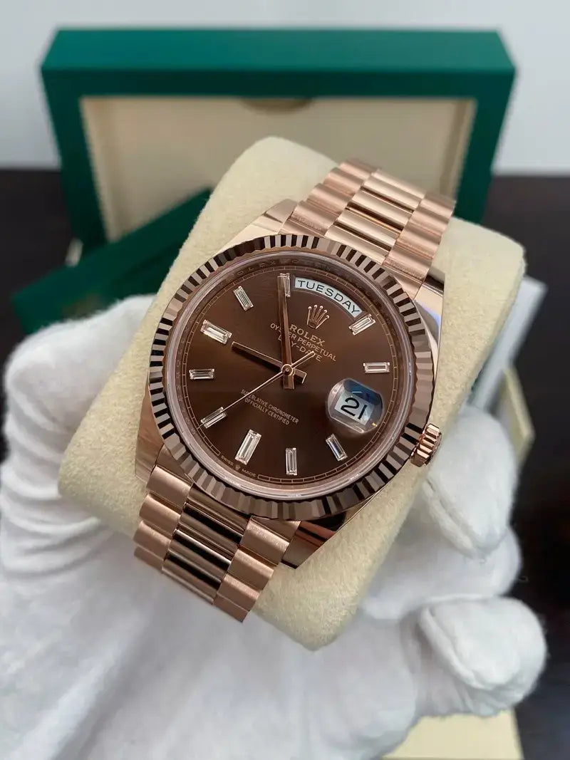 ROLEX DAYDATE ROSE GOLD CHOCLATE DAIL
