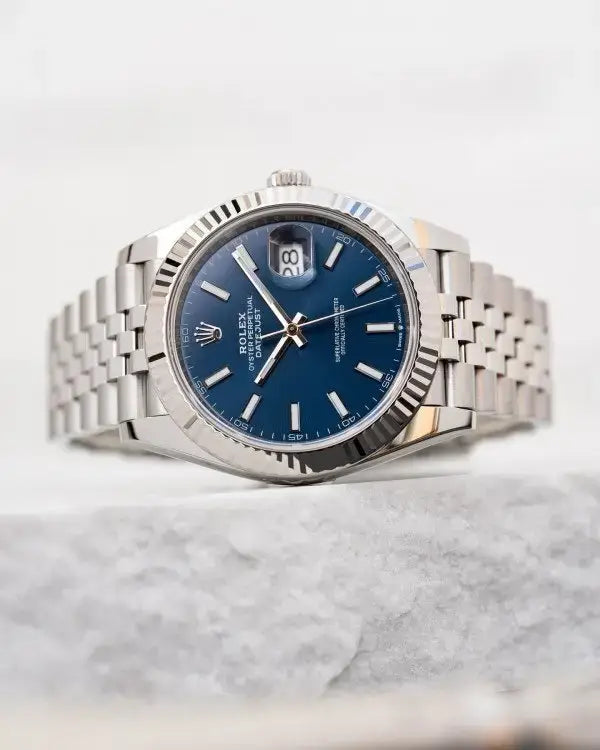 Rolex Datejust Silver Blue Dial Metal Watch
