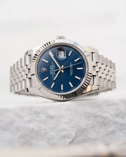 Rolex Datejust Silver Blue Dial Metal Watch