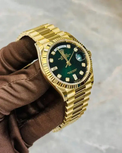 ROLEX DAYDATE GOLD GREEN DAIMOND VIRAT KOHLI EDITION