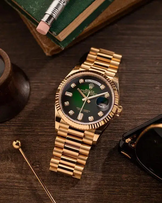 RLX DAYDATE GOLD GREEN DAIMOND VIRAT KOHLI EDITION