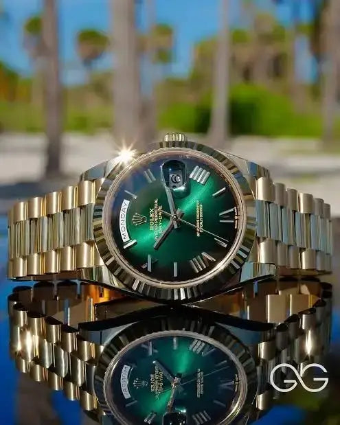 RLX DAY-DATE OYSTER GOLD GREEN