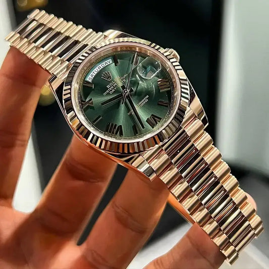 ROLEX DAY-DATE ROSE GOLD OLIVE GREEN DAIL